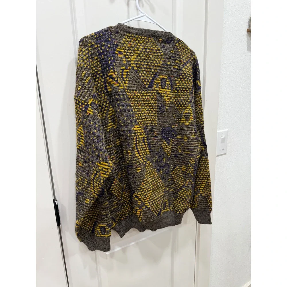 Pronto Uomo Firenze Vintage Wool Blend Abstract Sweater Made in Italy Mens Small